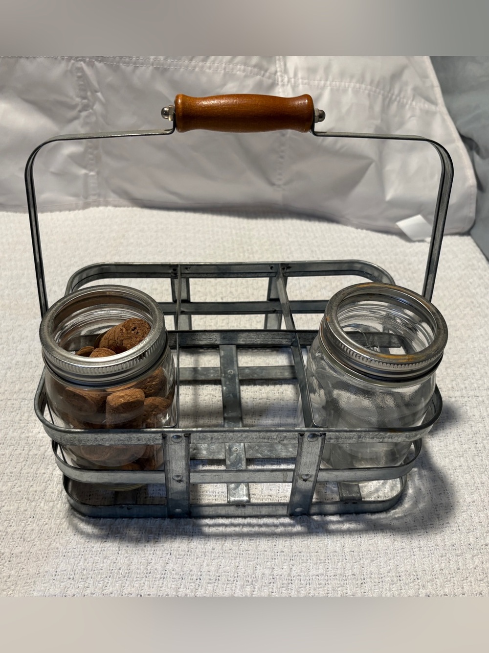 Decorative Storage Basket with mason Jars